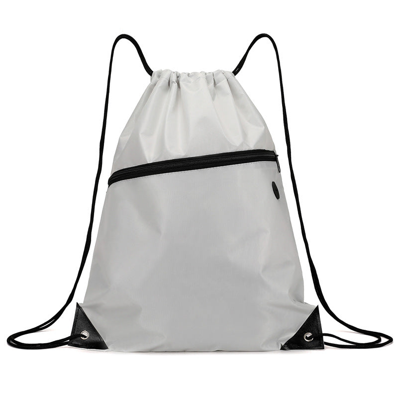 Drawstring Backpack With Zipper