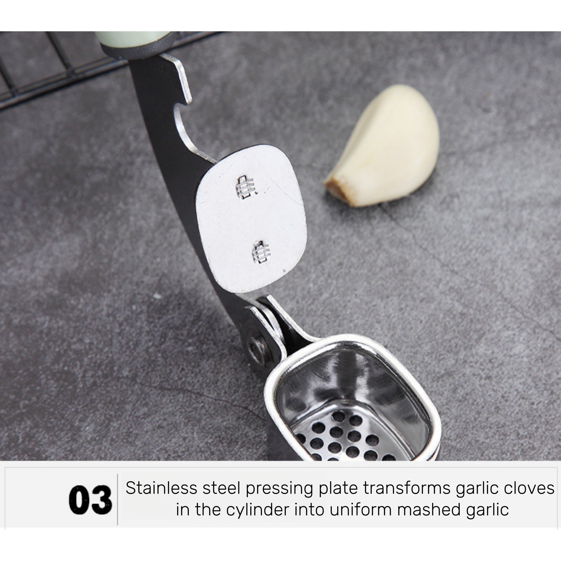 Household Stainless Steel Manual Garlic Press
