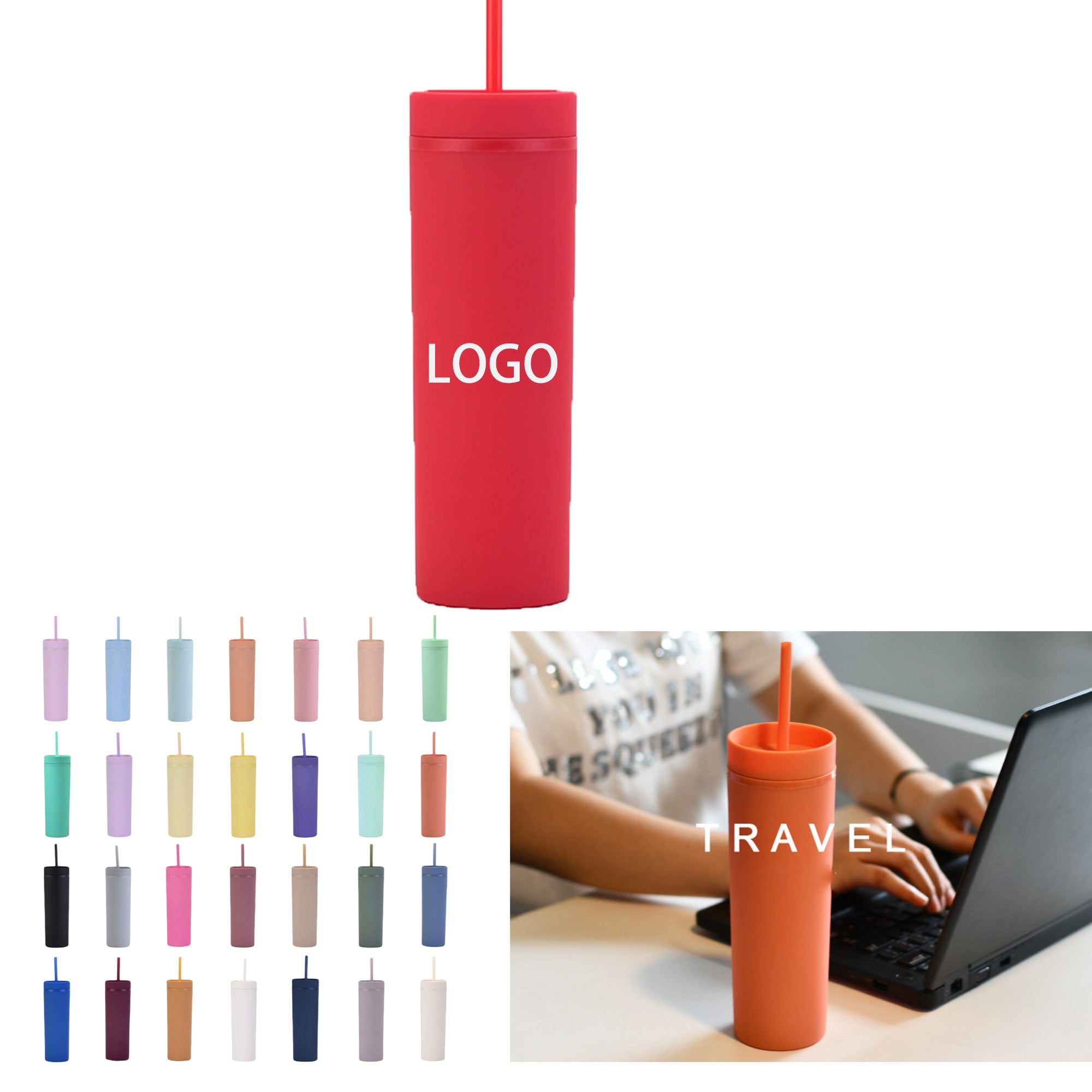 16Oz Double Wall Plastic Water Bottle