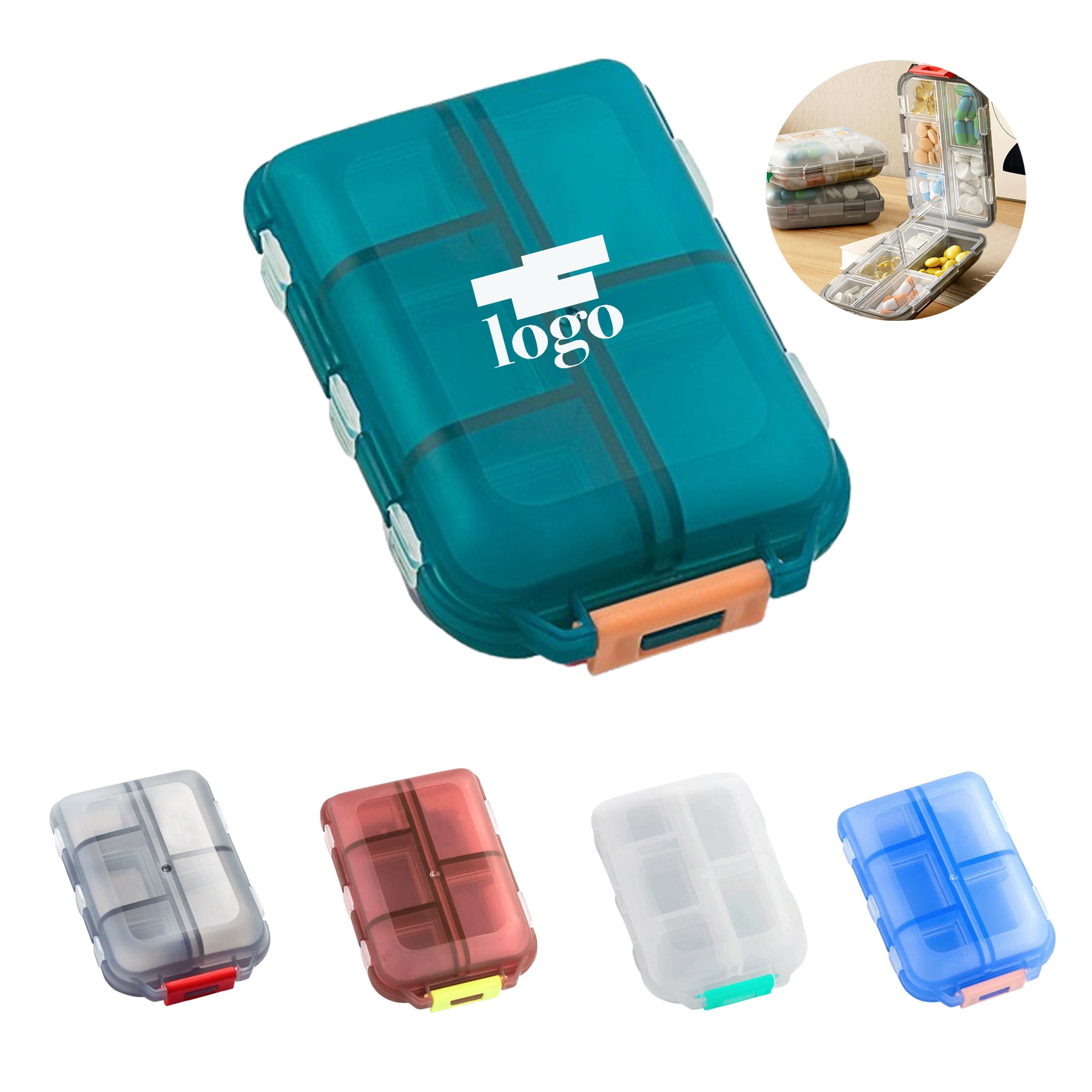 10 Compartments Travel Pill Organizer Box