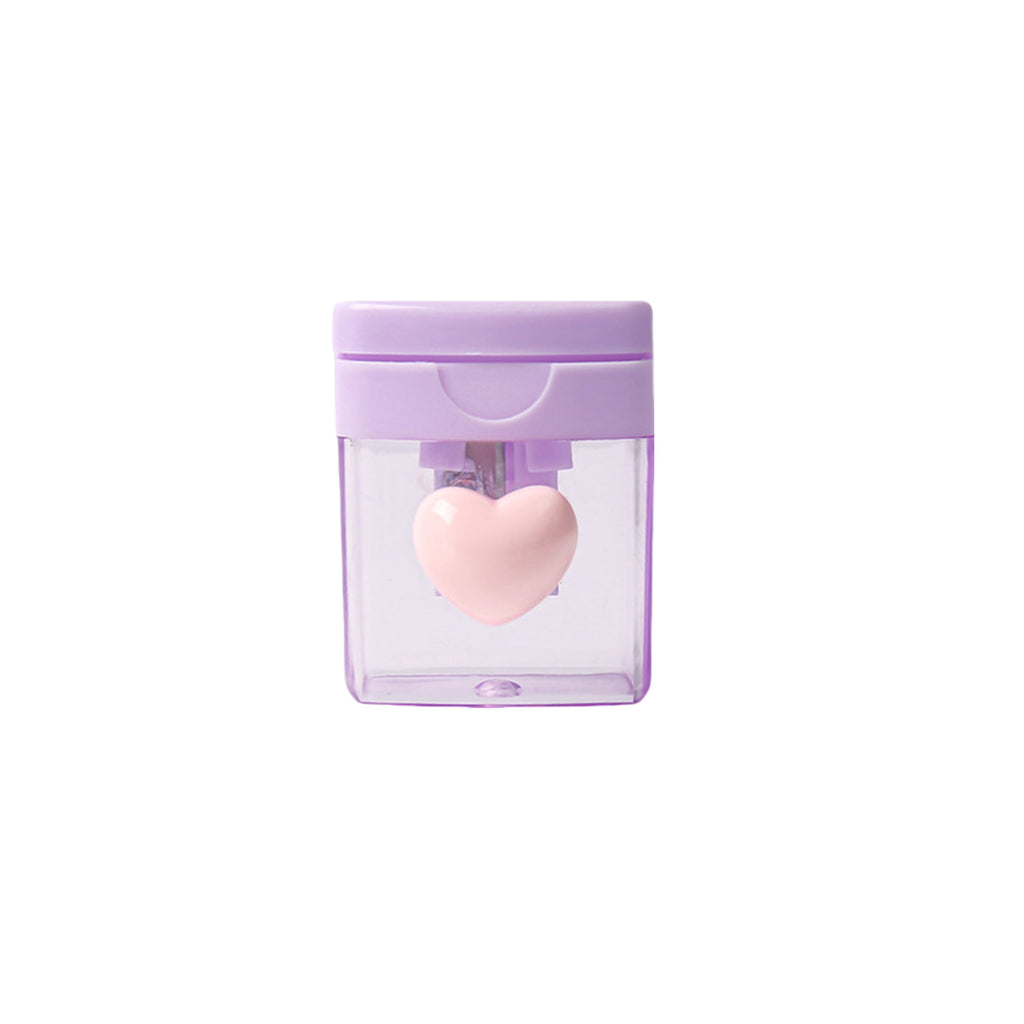 Macaron Cartoon Pencil Sharpener - 4-Color Heart-Shaped