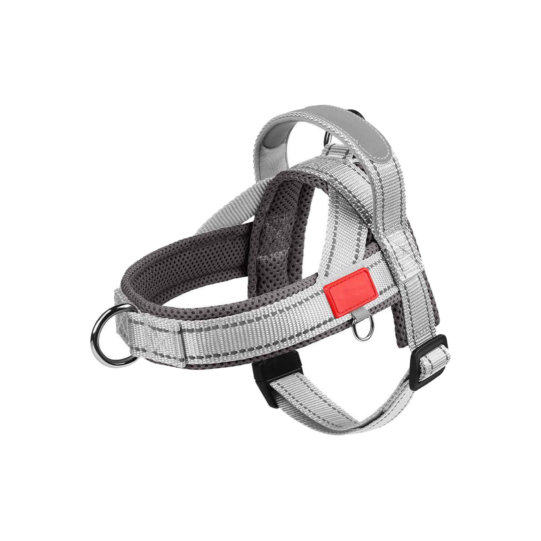 Tricolor Color-Block Wide No-Choke Saddle-Style Dog Harness