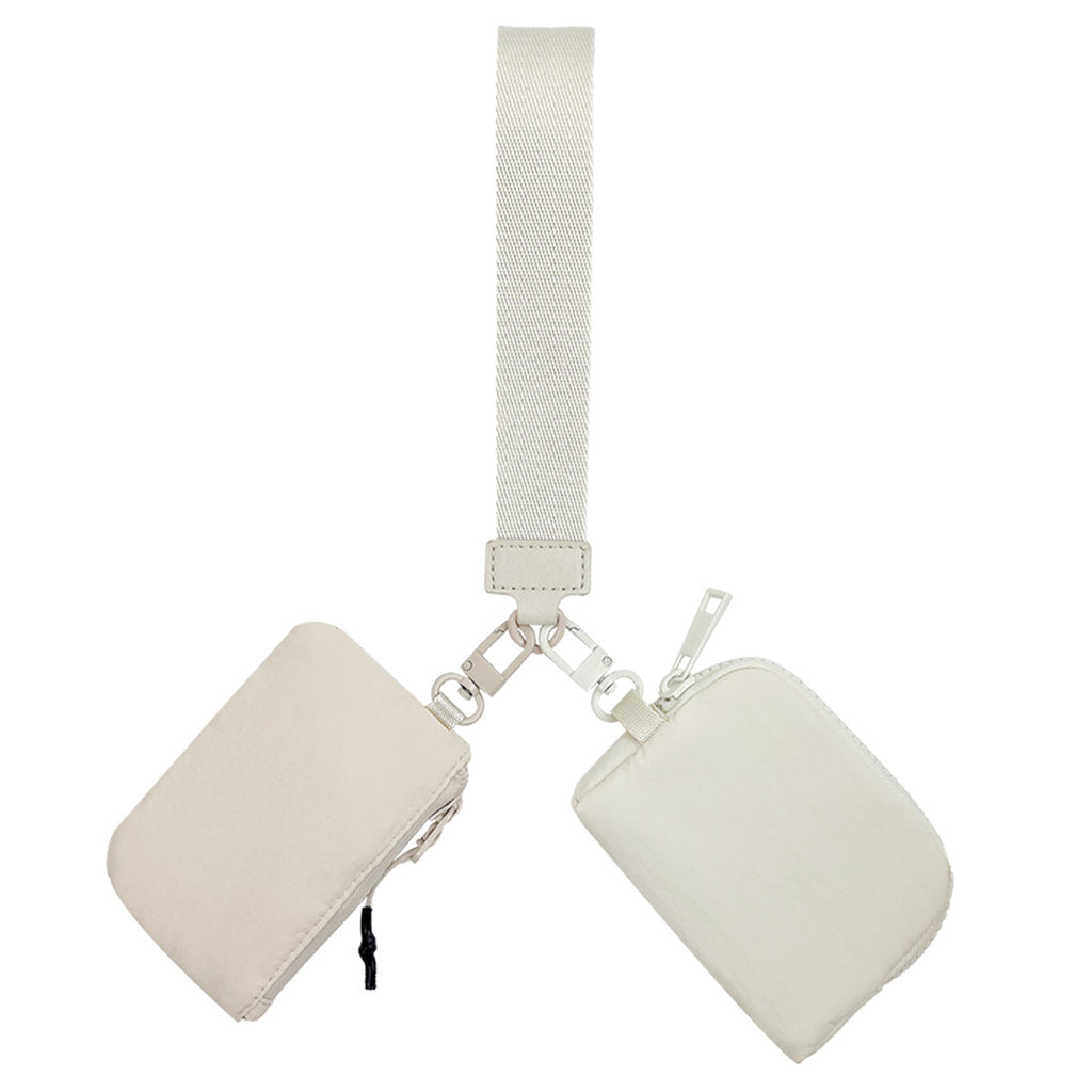 Mini Dual Pouch Wristlet Keychain Wallet