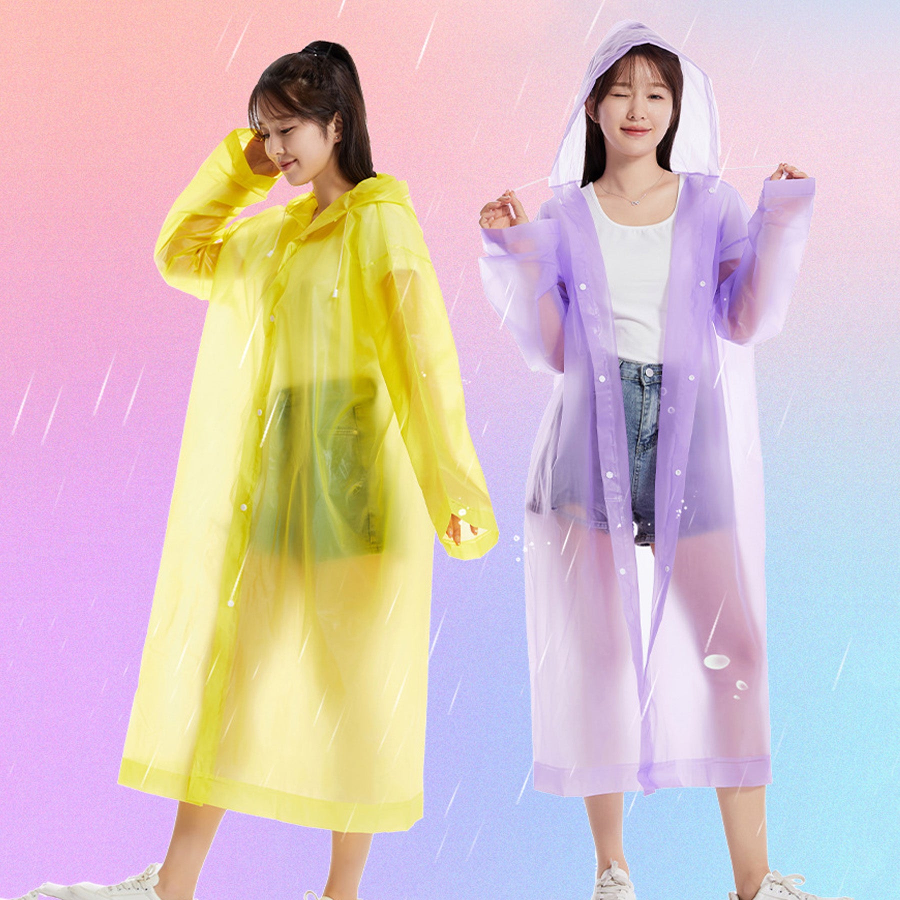 Reusable EVA Raincoat with Hood