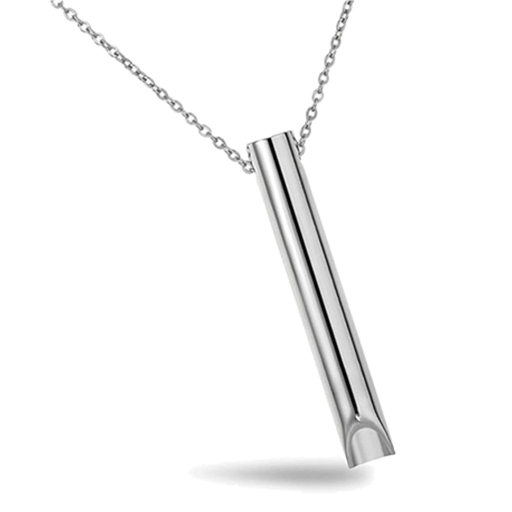 Stainless Steel Breathing Anti Anxiety Whistle Necklace