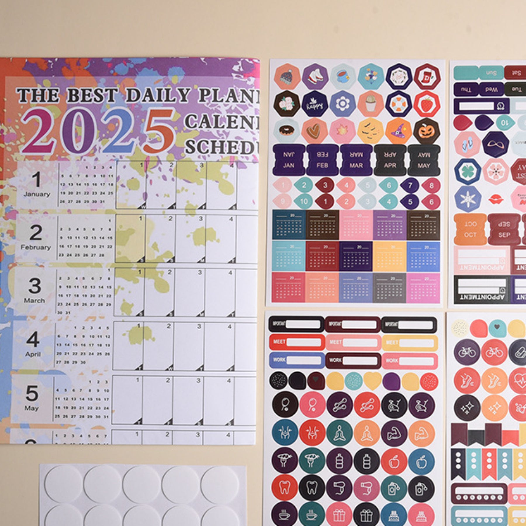 365-Day Annual Poster Desk Calendar Wall Calendar Planner