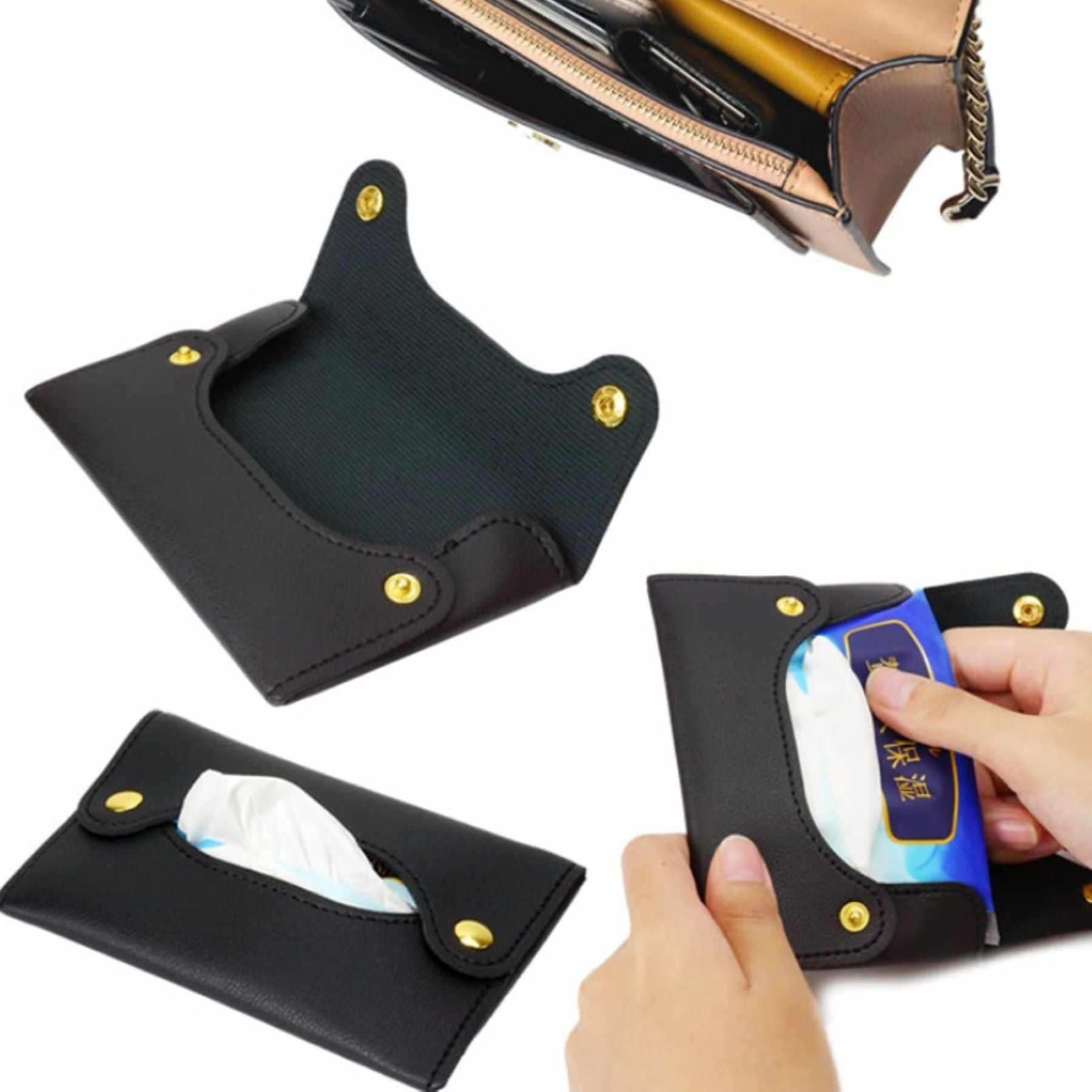 Portable Leather Tissue Holder