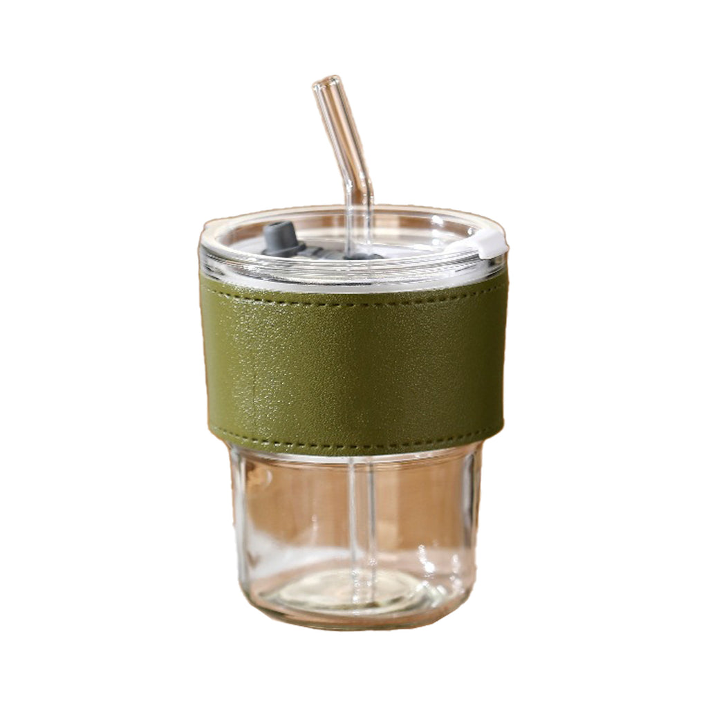 Mini Glass Water Cup With Straw
