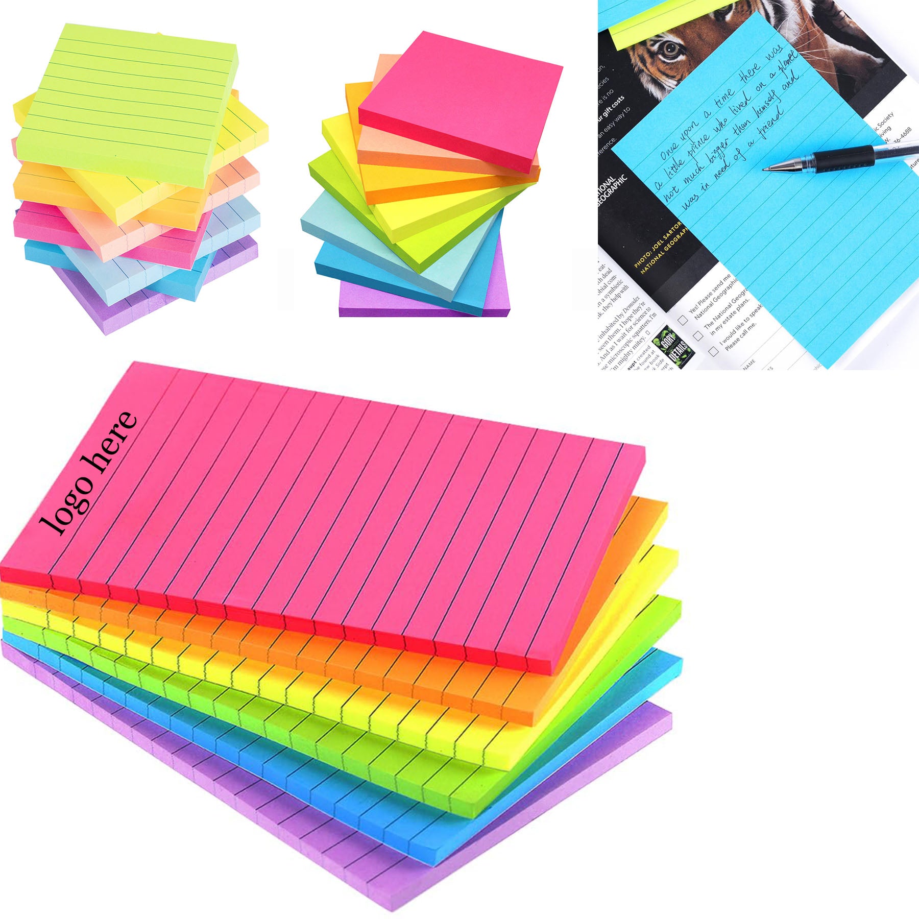 Bright Ruled Post Stickies