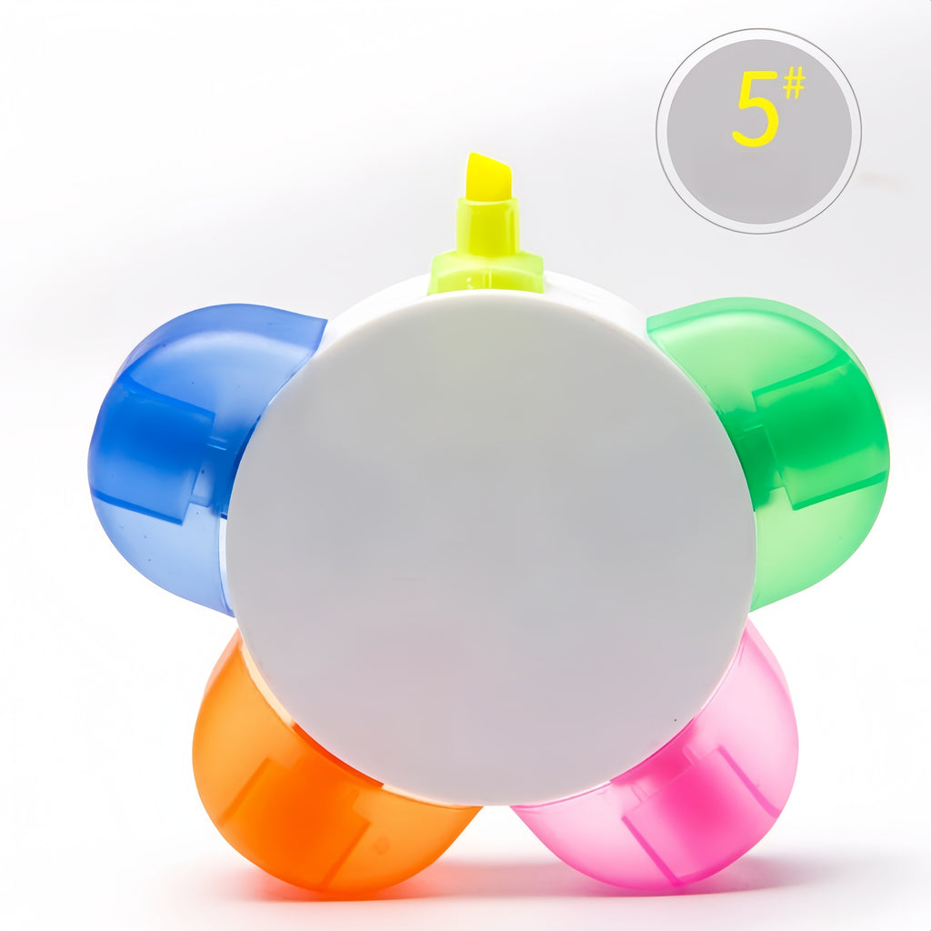Lovely 5 Color Flower Petal Highlighter Pen