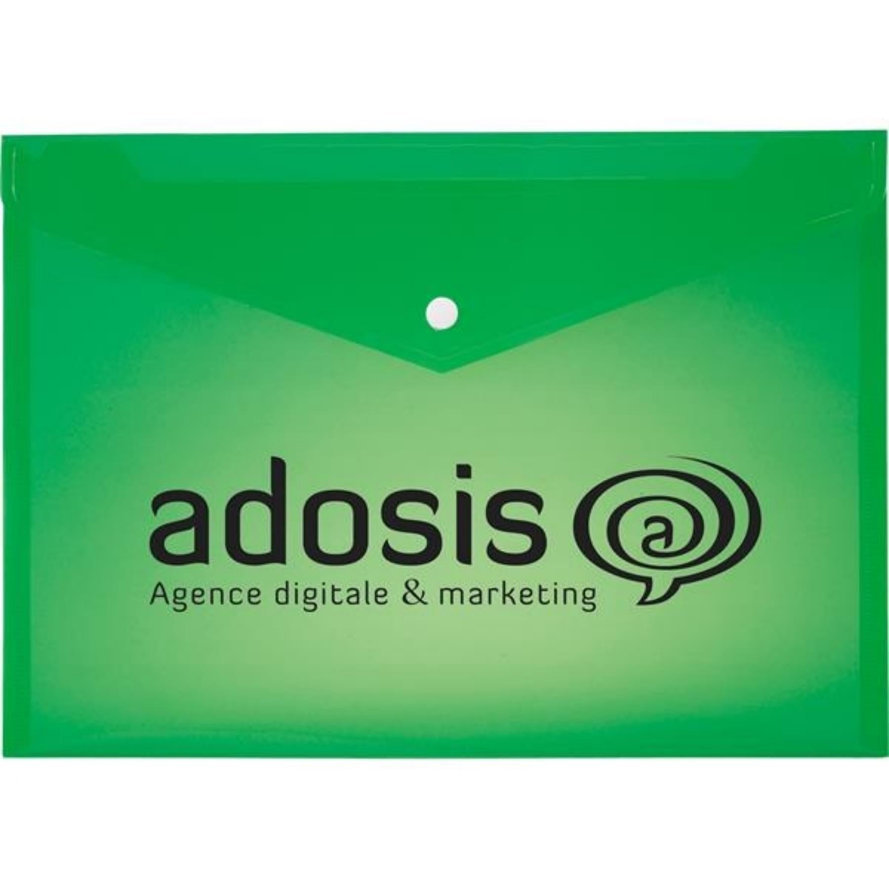 Plastic Envelope Folder With Snap Button