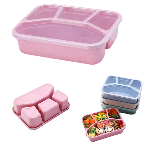 4 - Compartment Lunch Box Made Of Wheat Straw