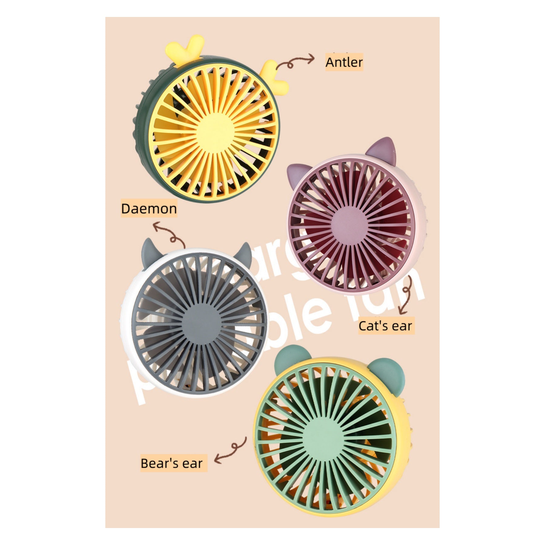 Foldable Dual Wheel Usb Neck Fan