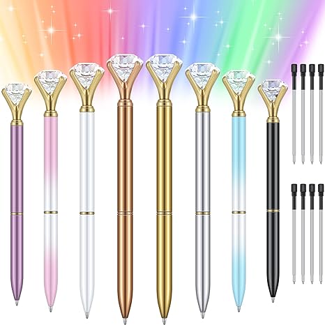Fun Fancy Crystal Diamond Pen For Women Bling Metal Pens