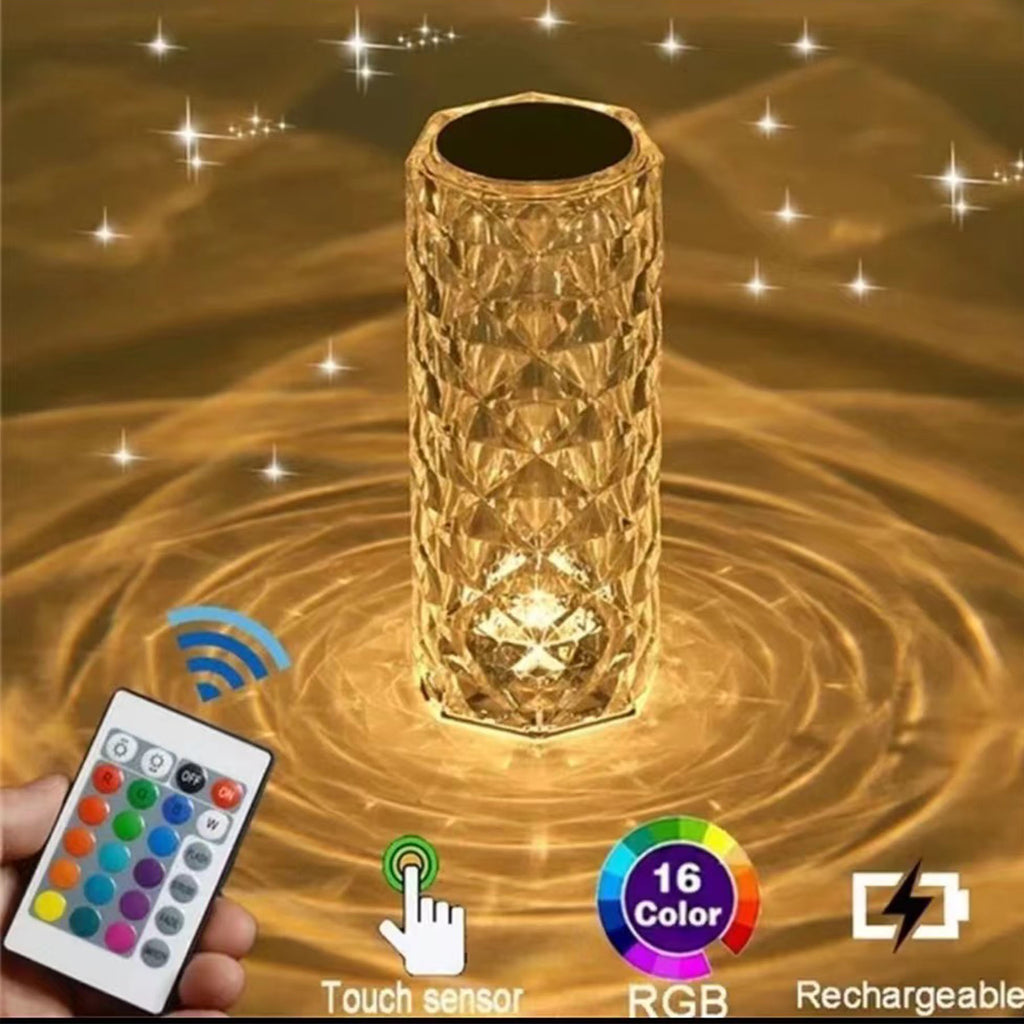Romantic Crystal Table Lamp RGB Color Changing Night Light