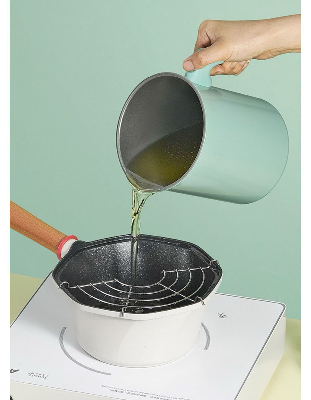 47 Oz Household Oil Filter Pot With Filter Screen