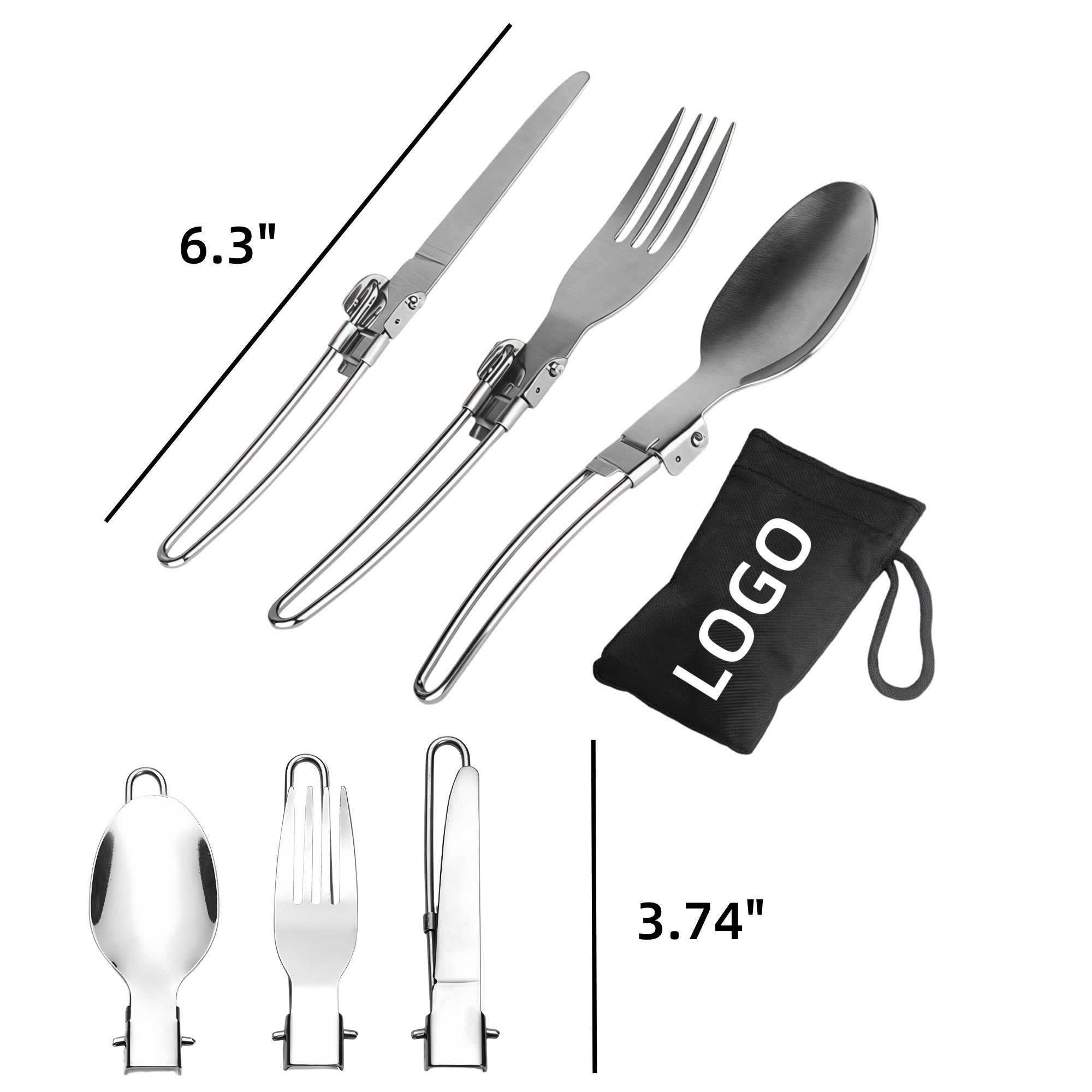 Foldable Stainless Steel Outdoor Camping Tableware