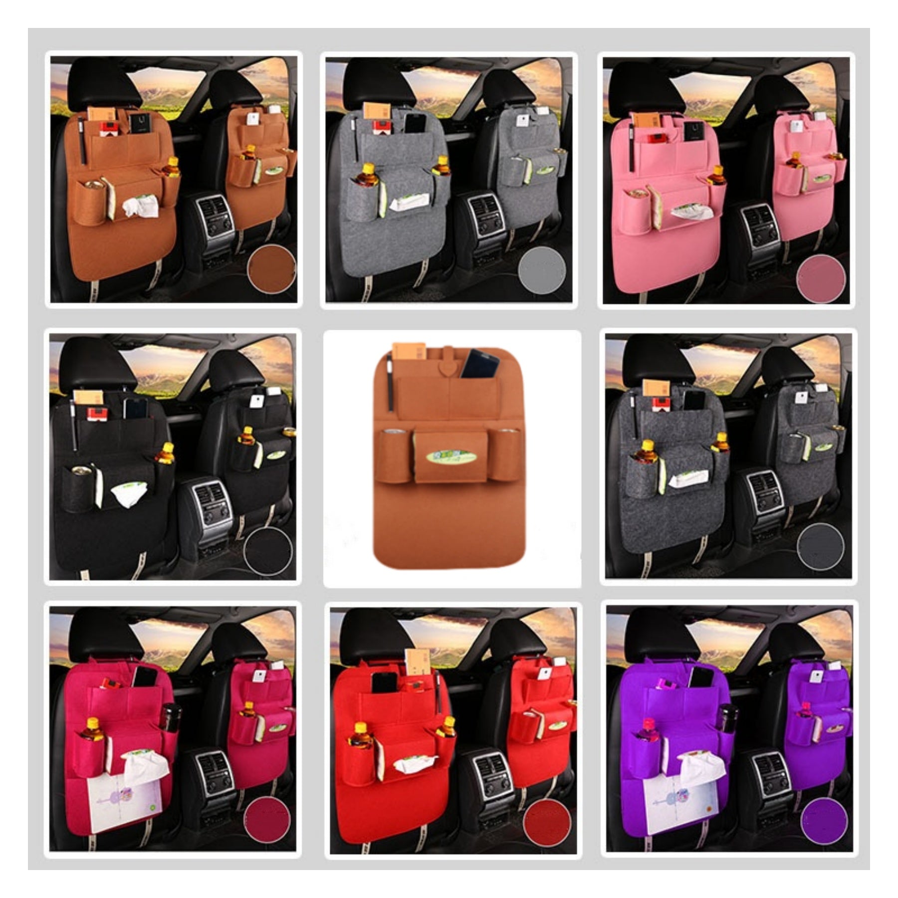 Car Back Seat Travel Felt Storage Bag