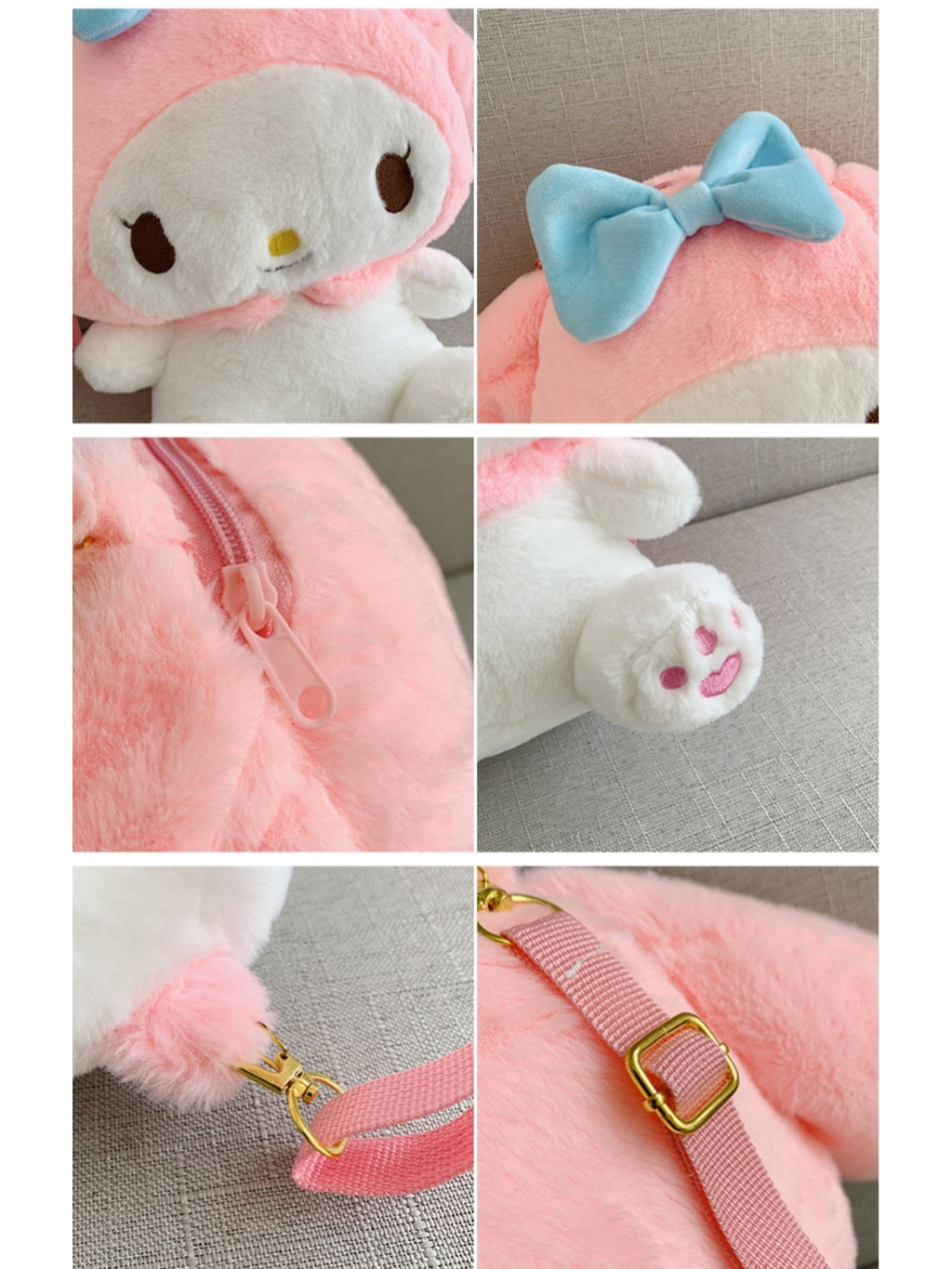 Sanrio Kuromi Plush Backpacks Kids Birthday Kawaii B2S Gift