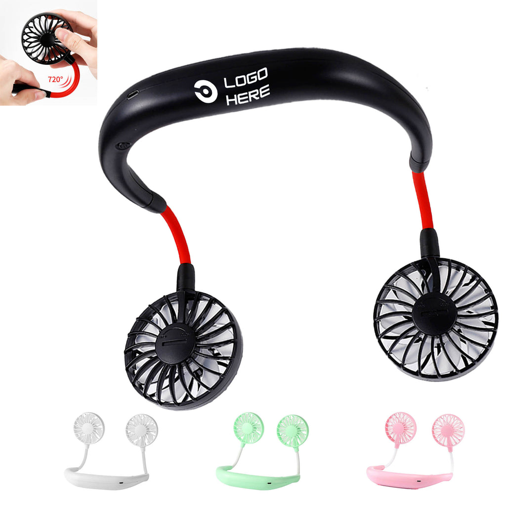 Rechargeable Dual Breeze Hands Free Portable Neck Fan
