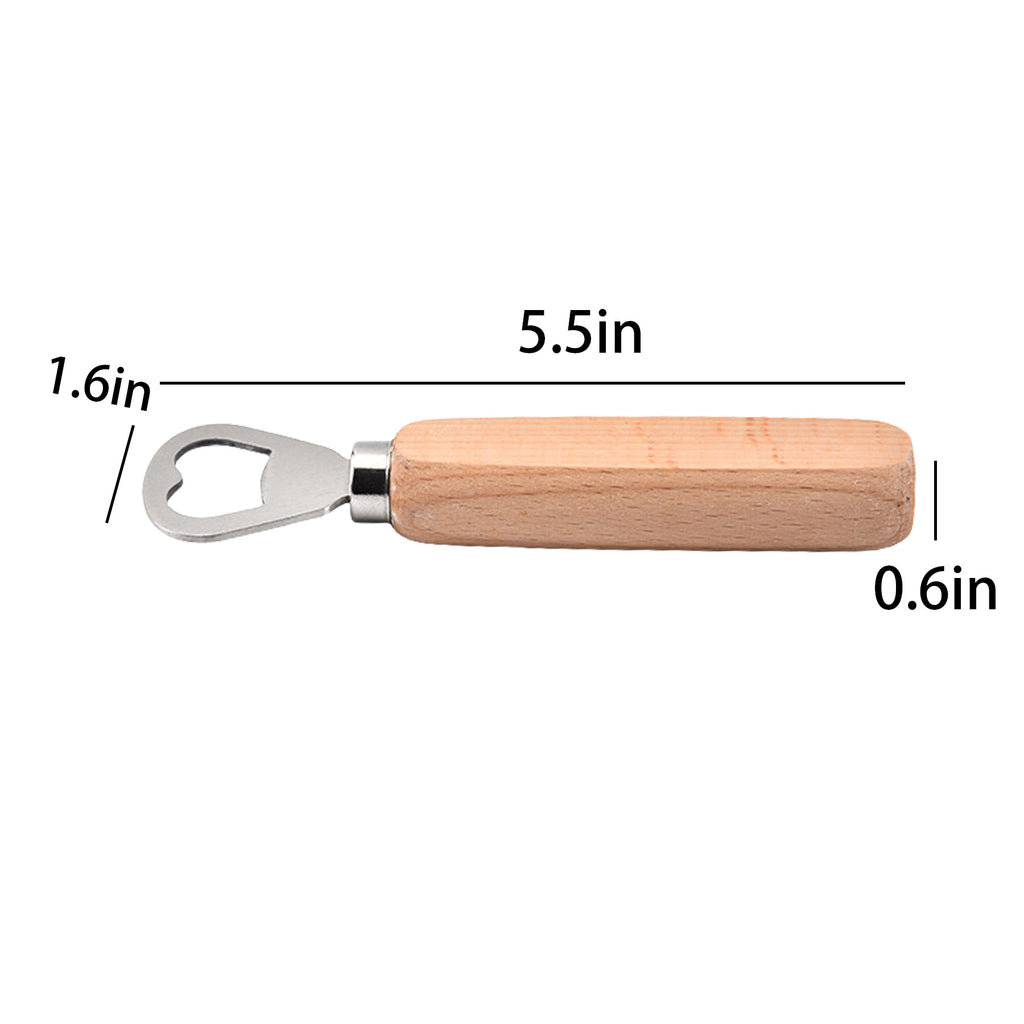 Wooden Handle Stainless Steel Bottle Opener