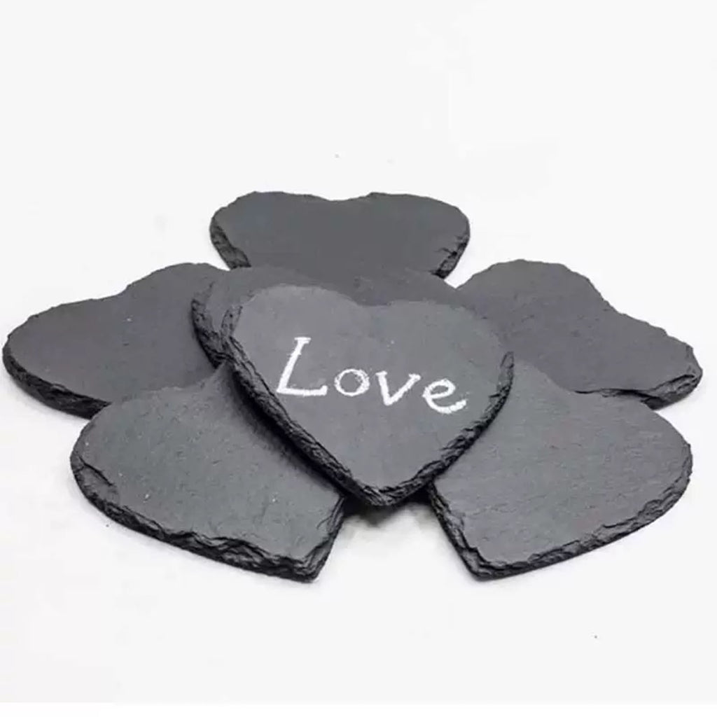 3.94" Heart - Shaped Slate Coaster