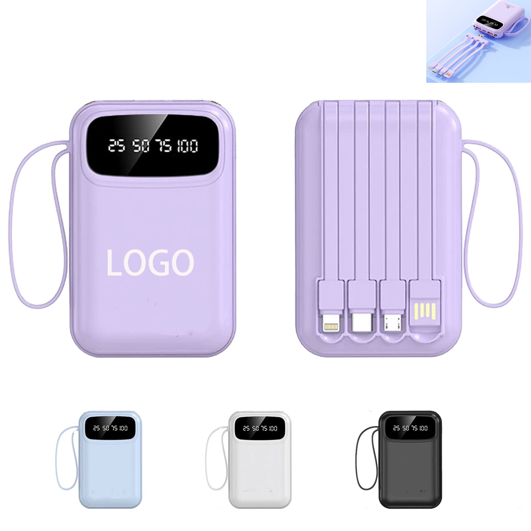 20000 Mah Power Bank Comes With Cable
