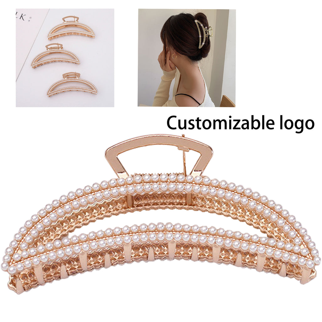 Attractive Pearl Moon Jaw Clip For Women