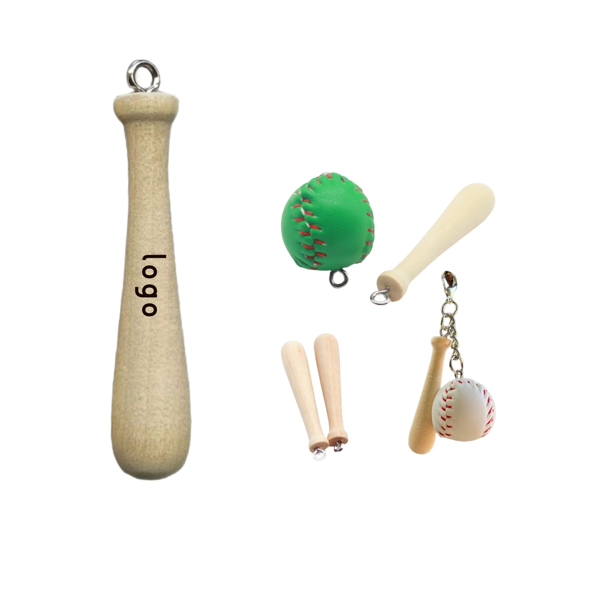 Mini Wood Baseball Bat Key Chain