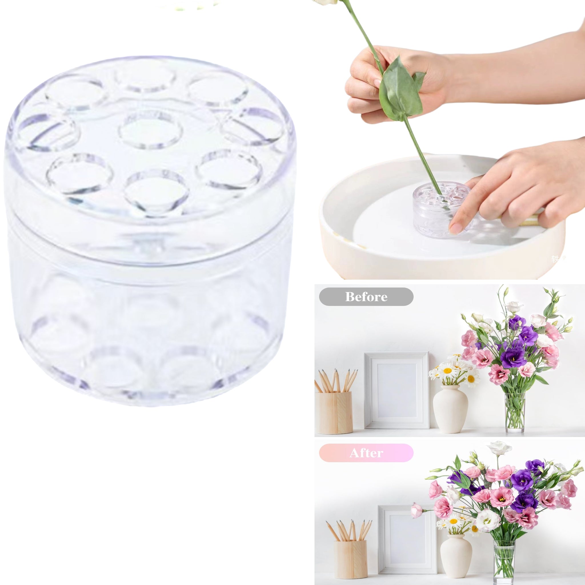 Clear Spiral Ikebana Stem Holder