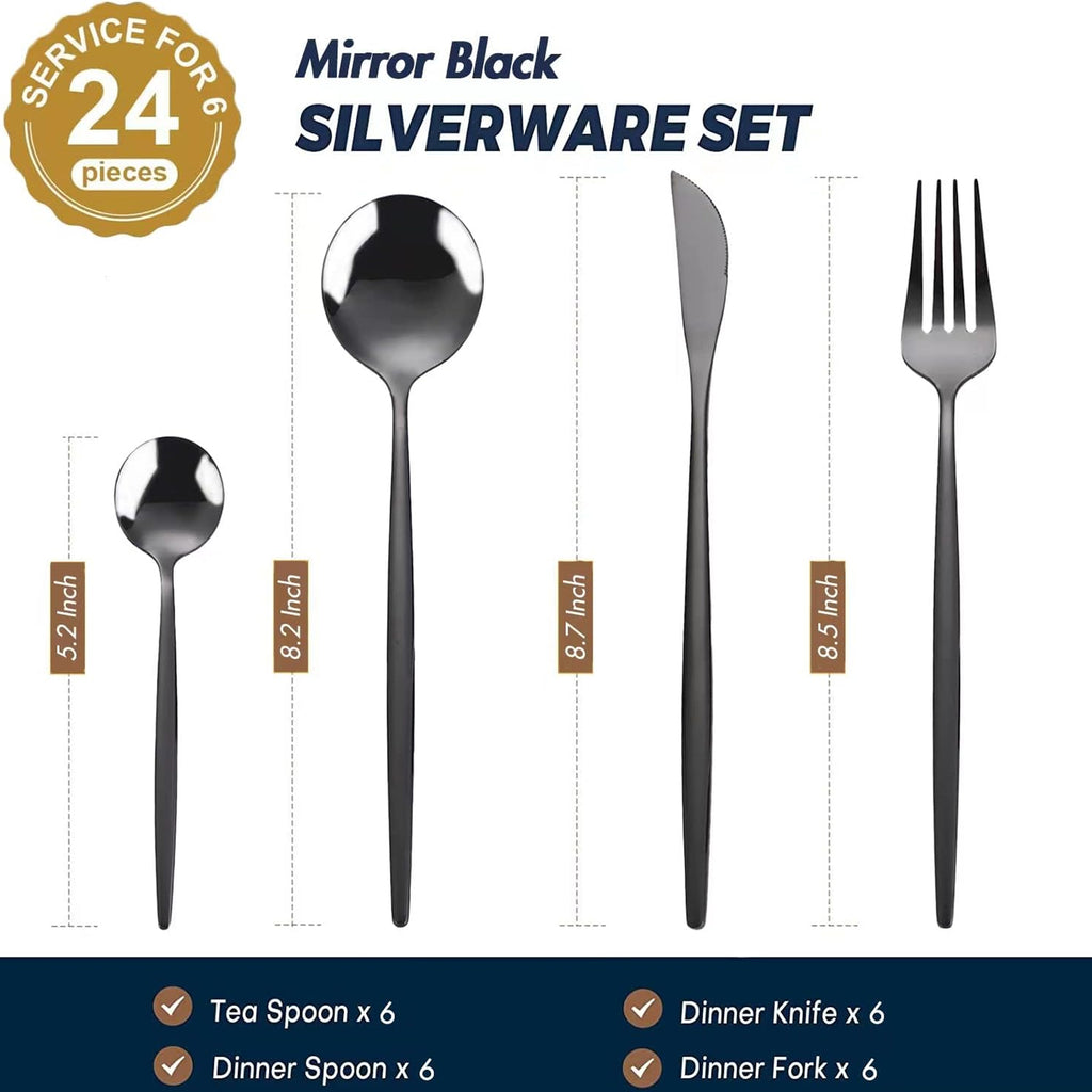 Stainless Steel Cutlery 24-Piece Set