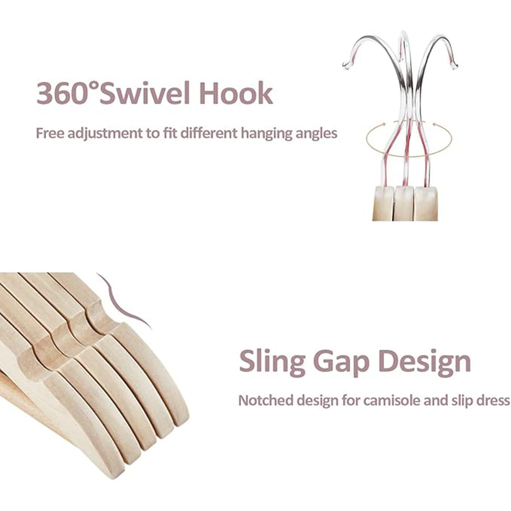 Solid Wood Non-Slip Clothes Hanger