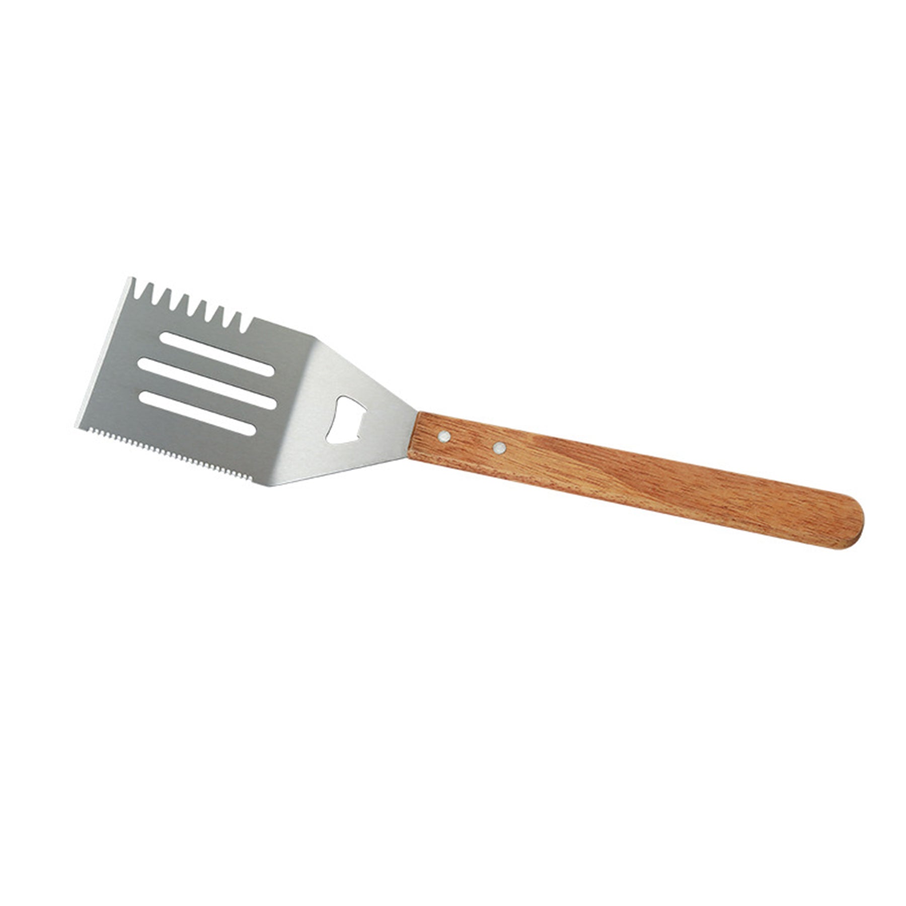 Picnic Barbecue Wooden Handle Stainless Steel Spatula