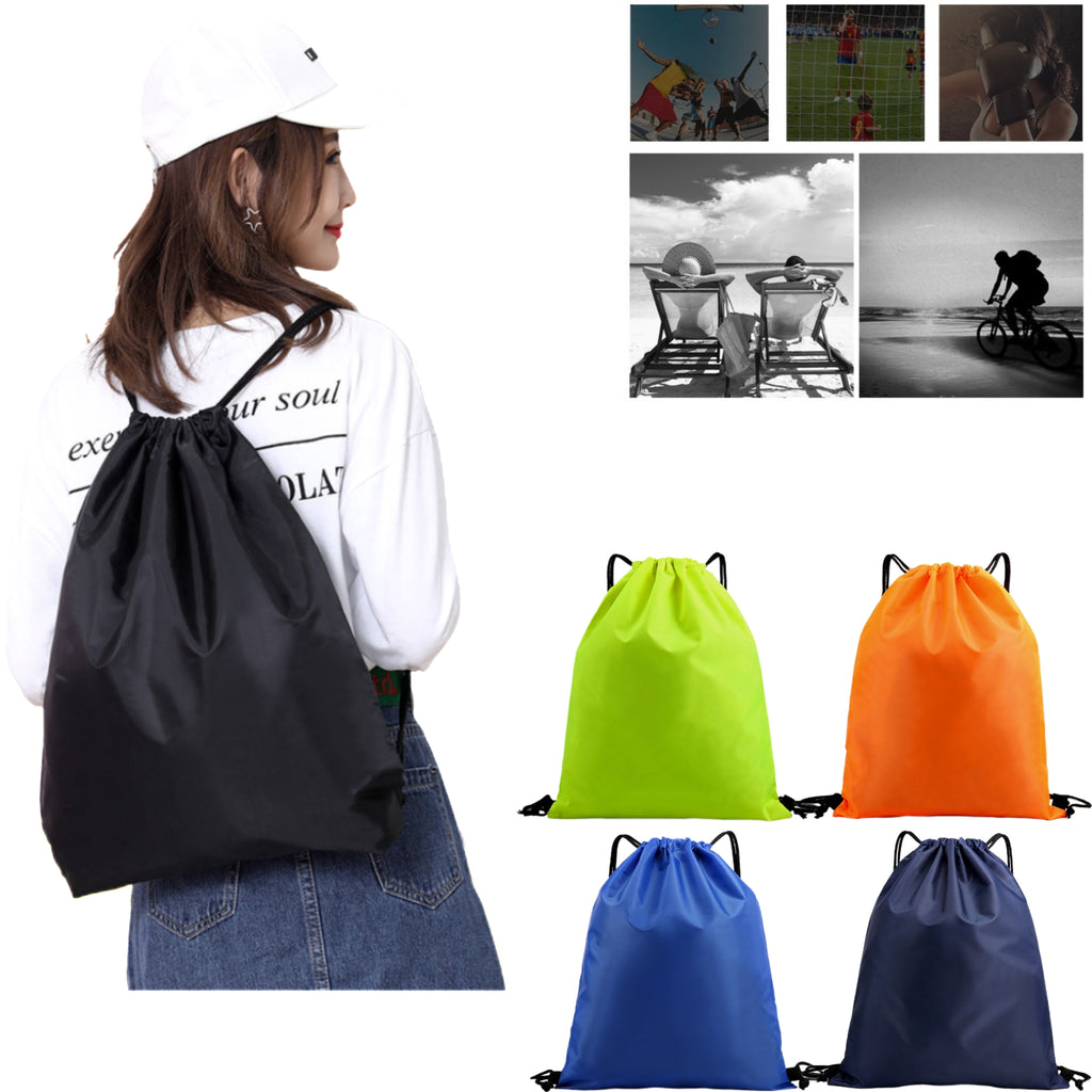 Oxford Fabric Drawstring Backpack With Toggle Closure