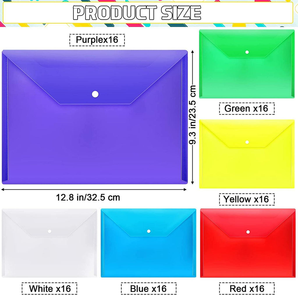 Plastic Envelope Folder With Snap Button
