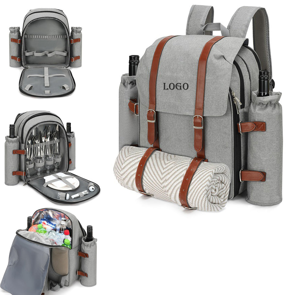 Picnic Basket Set With Wine Pouch