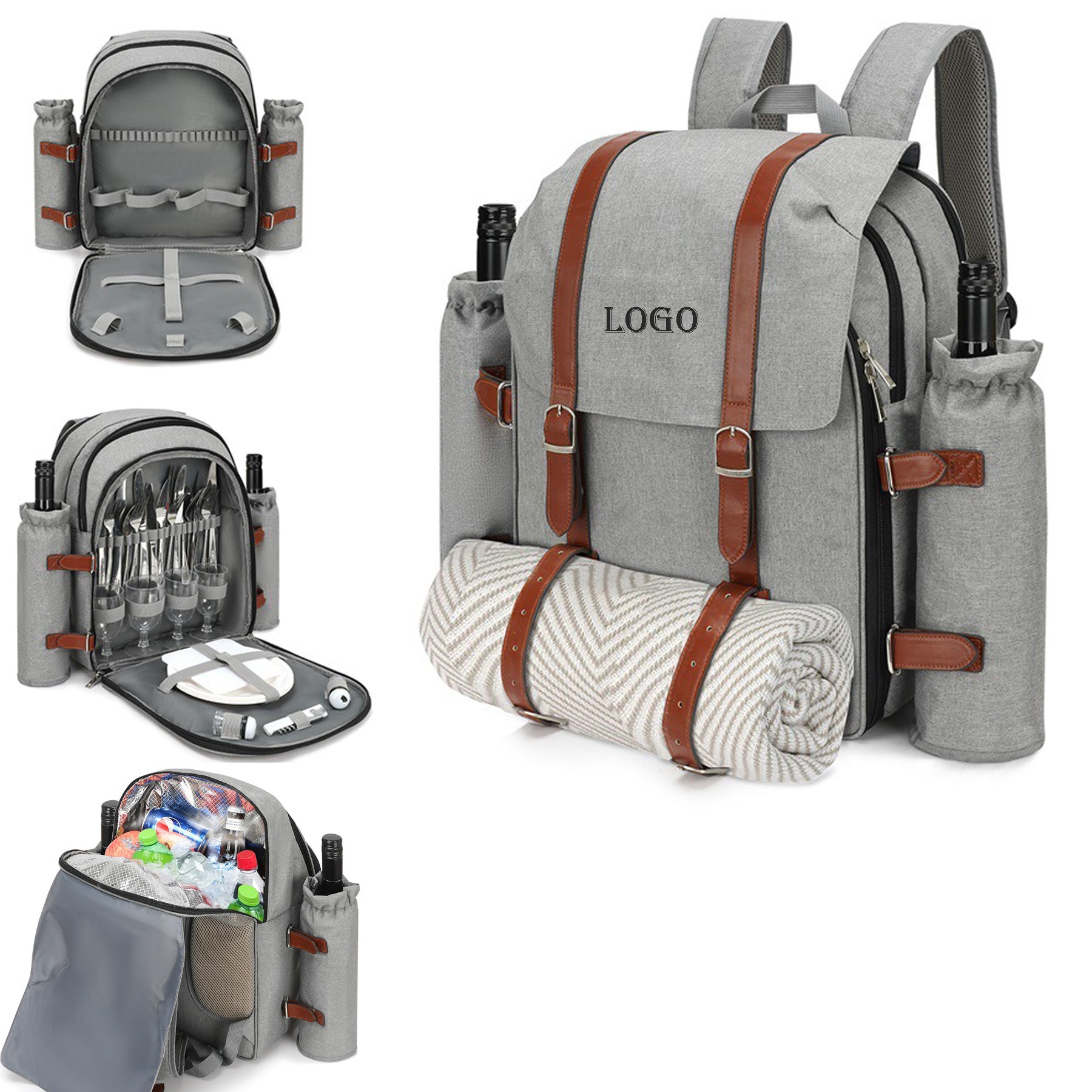 Picnic Basket Set With Wine Pouch