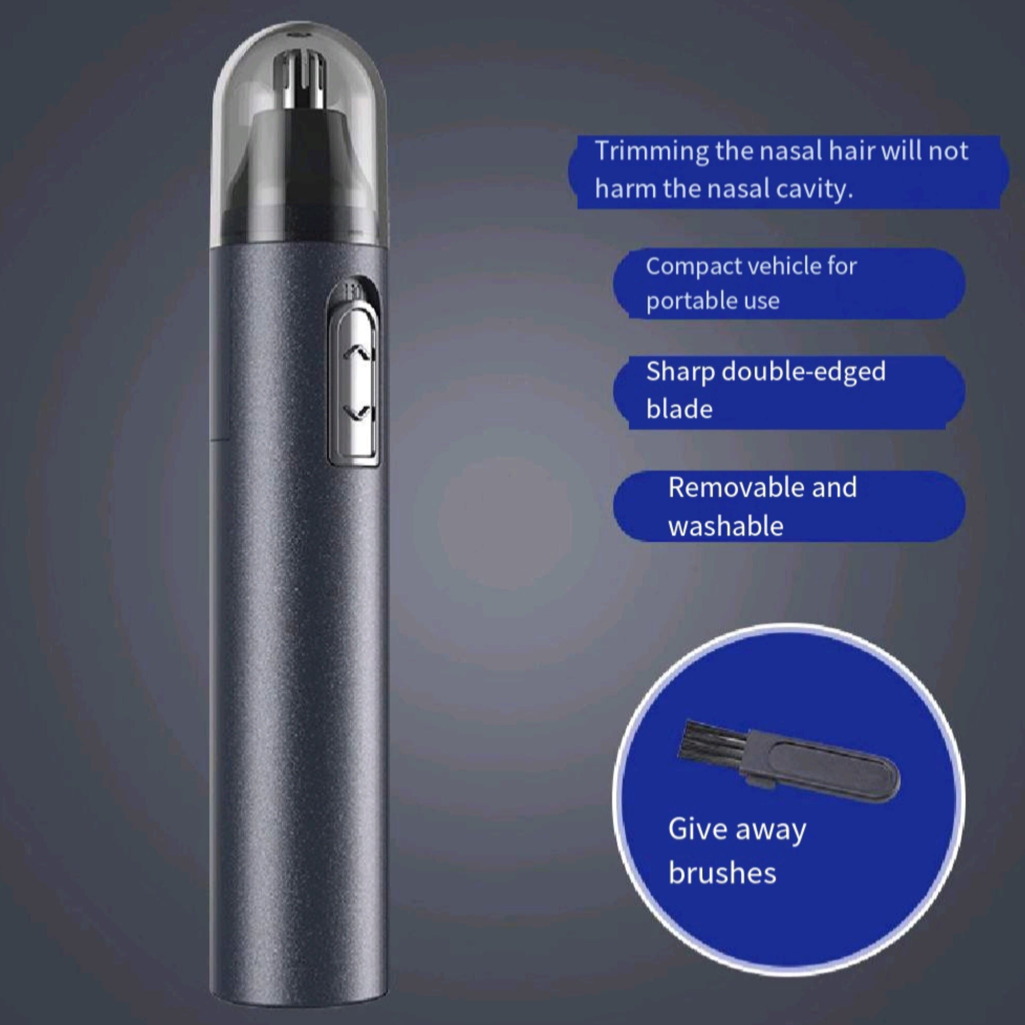 Waterproof & Painless Electric Nose Hair Trimmer For Men
