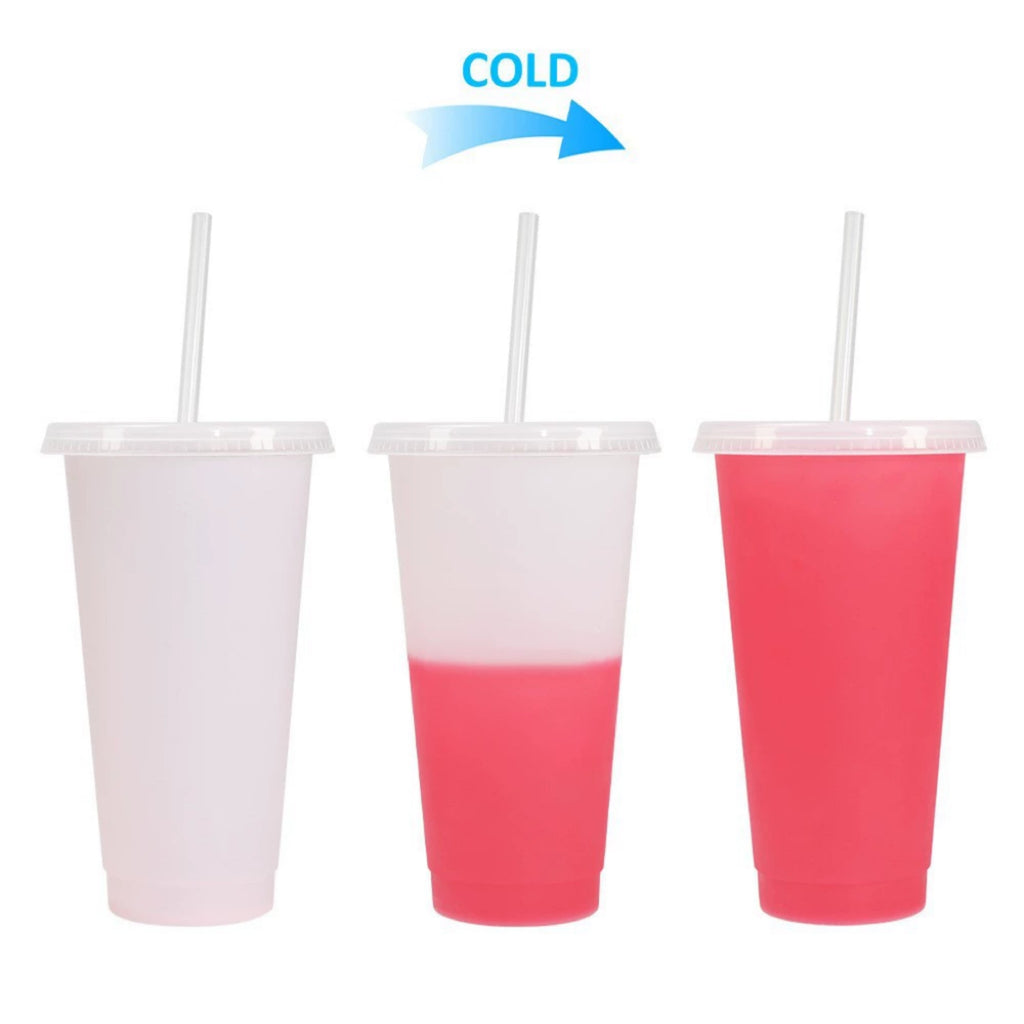 24 OZ Color-Changing Straw Cup