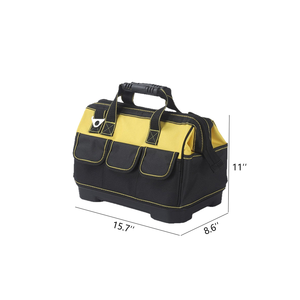 Tool Bag with Hard Bottom Large Capacity for Electrician