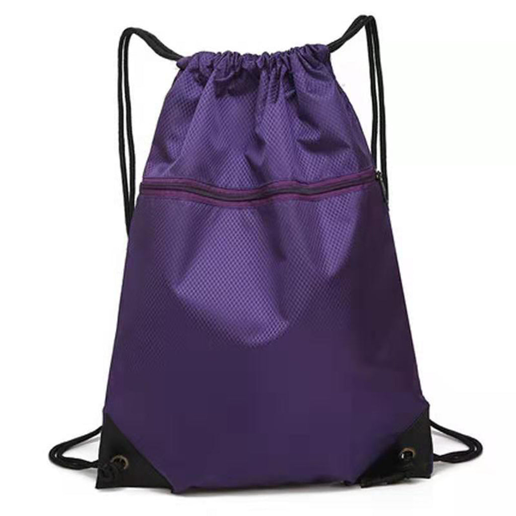 Drawstring Backpack with Front Zipper Pocket