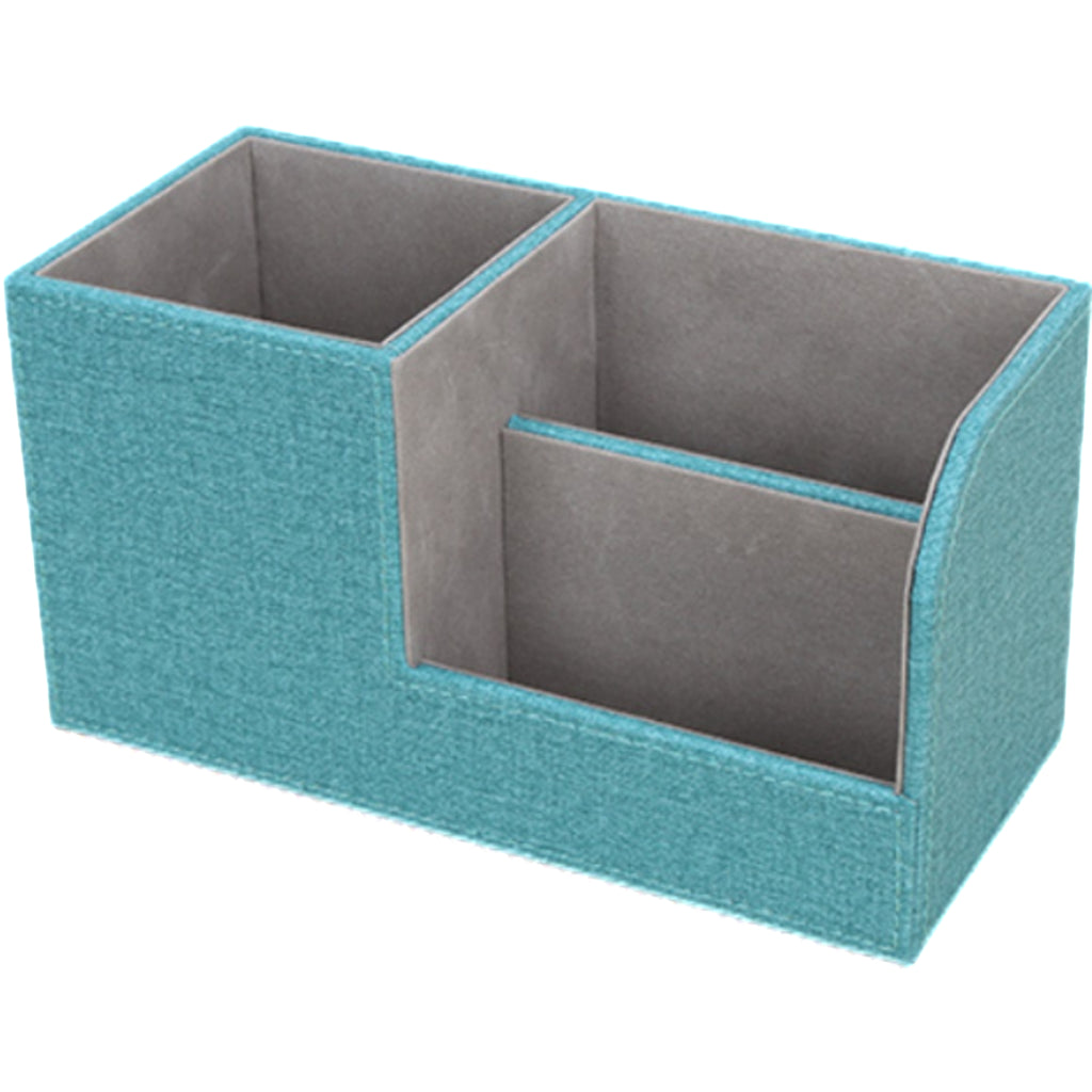 Multi-compartment Leather Desktop Storage Box