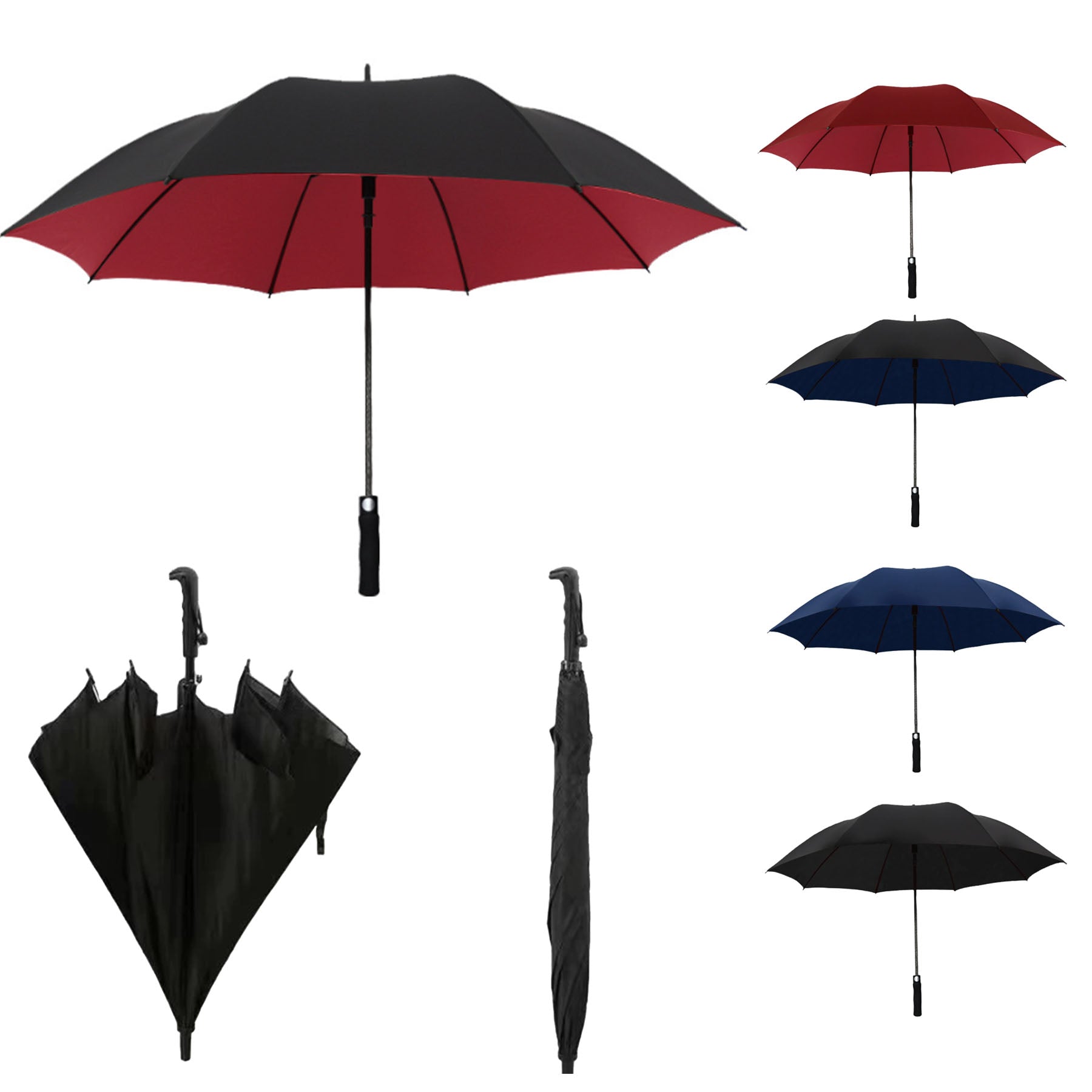 Reinforced Long Handle Umbrella Auto Open Sun & Rain Proof