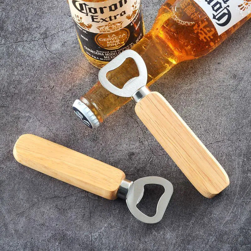 log color Wooden Handle Beer Bottle Opener