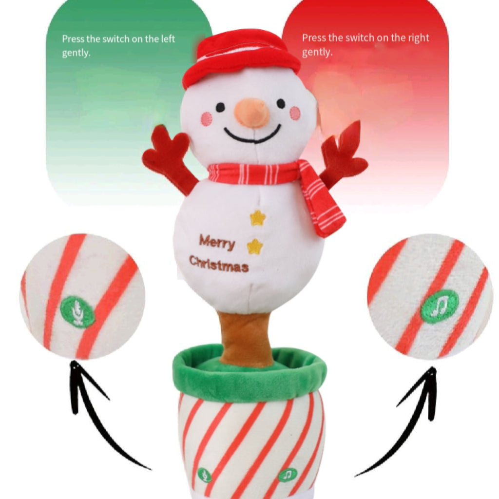 New 2025 Xmas Plush Sing Talk Record Santa Tree Gift