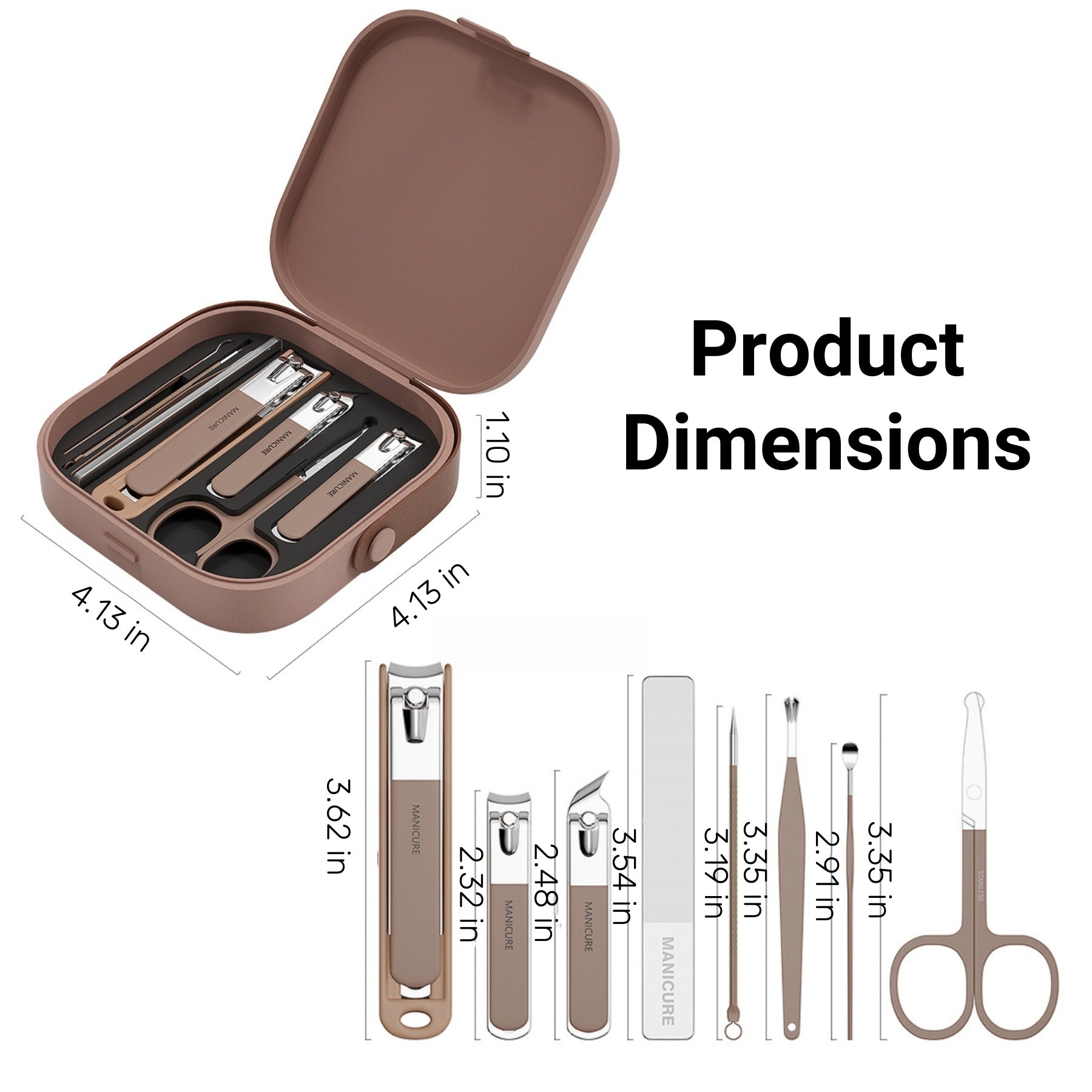 8-piece Nail Clipper Set In A Box With A Handle