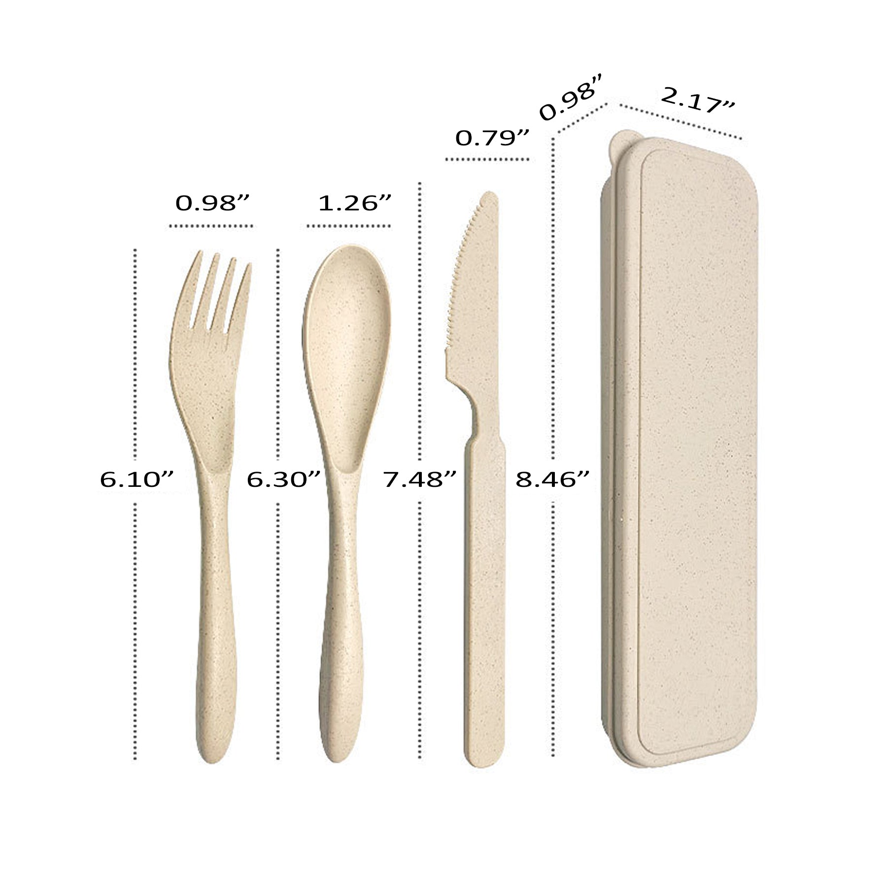 Wheat Straw Portable Cutlery Set Of 4