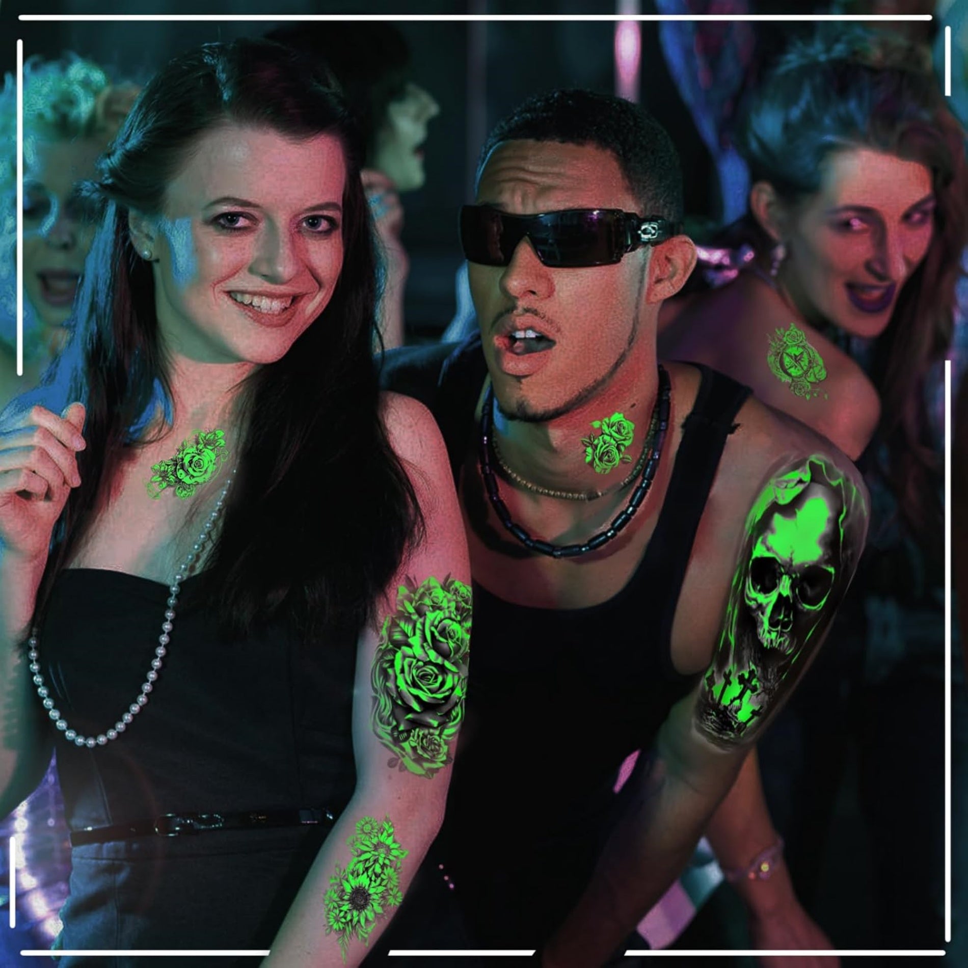 Festival Carnival Party Fluorescent Cool Tattoo Stickers