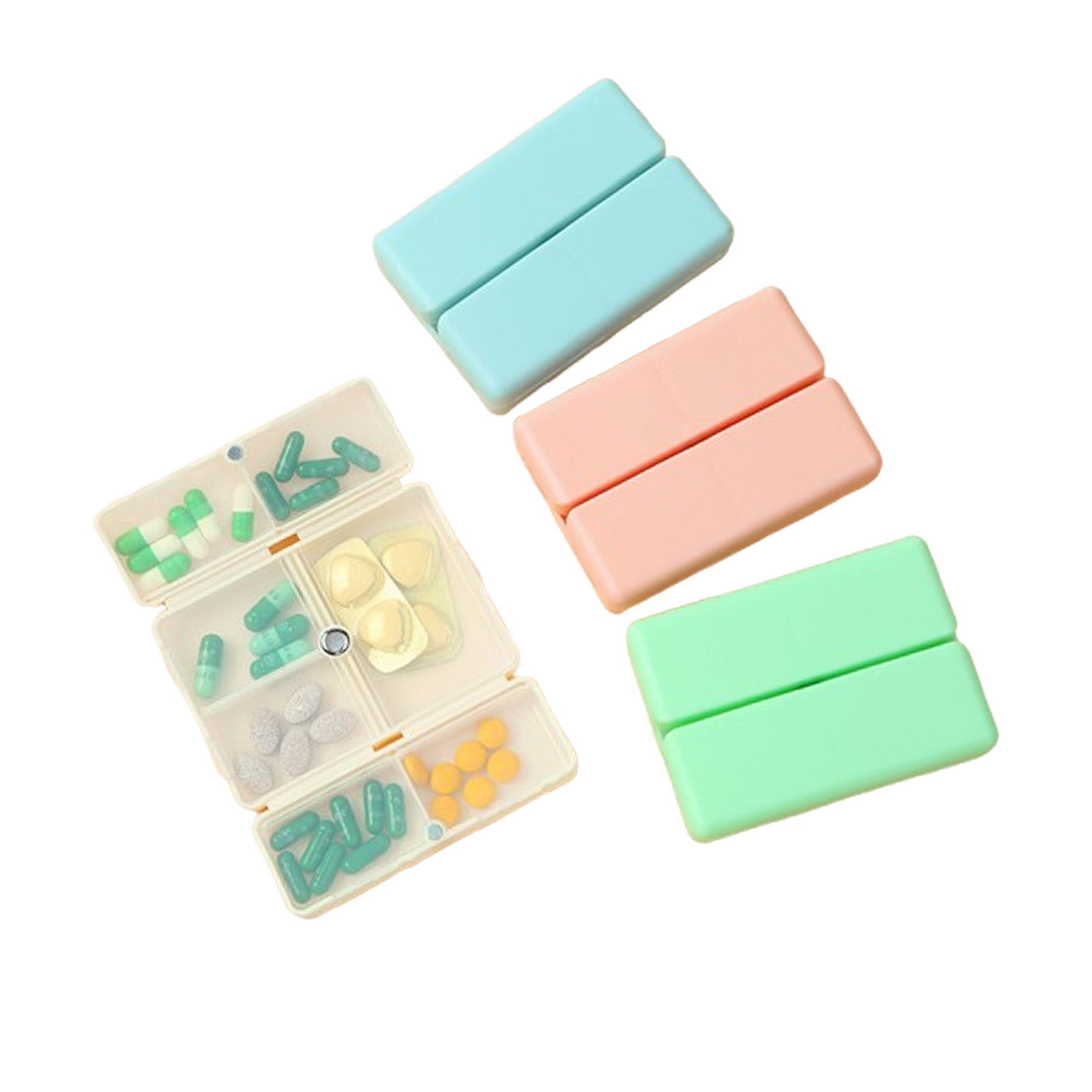 Rectangular Folding Pill Box With Magnet
