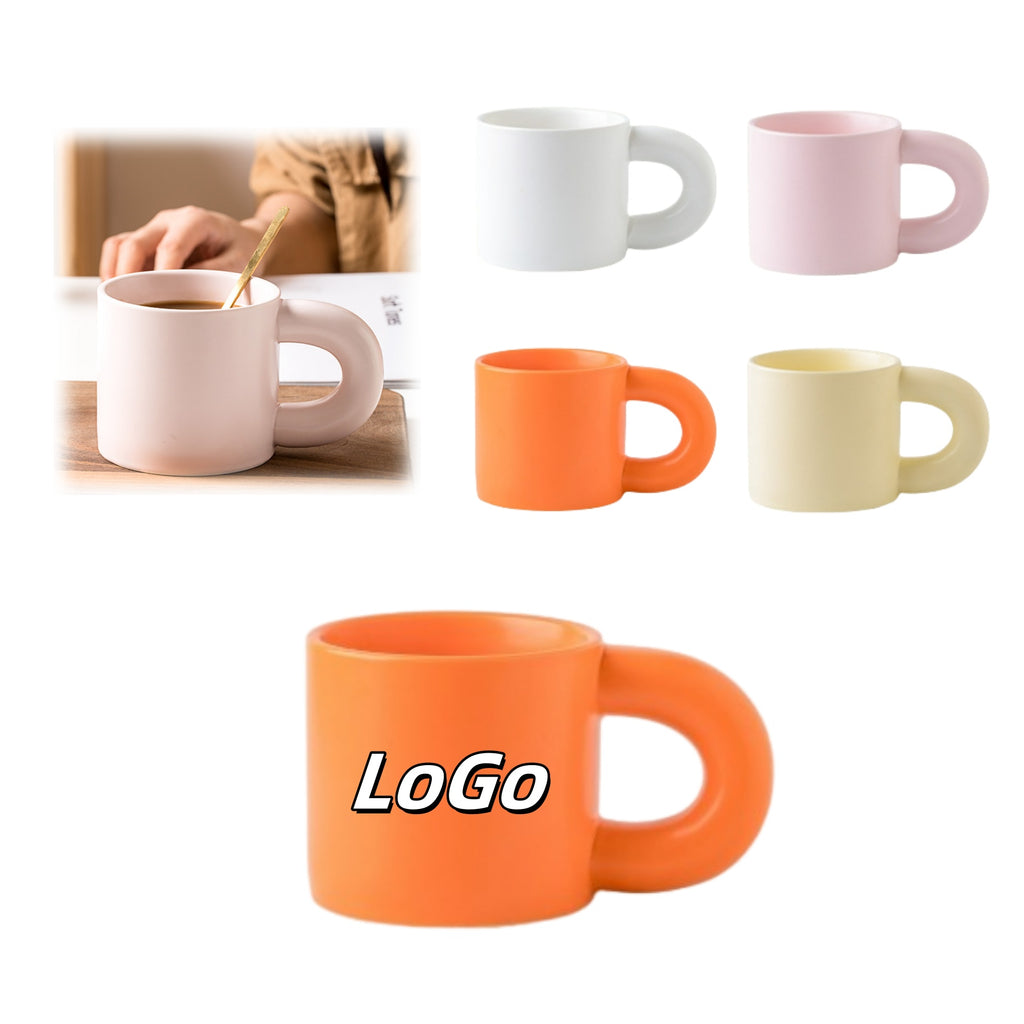 Ceramic Coffee Cup With A Thick Handle